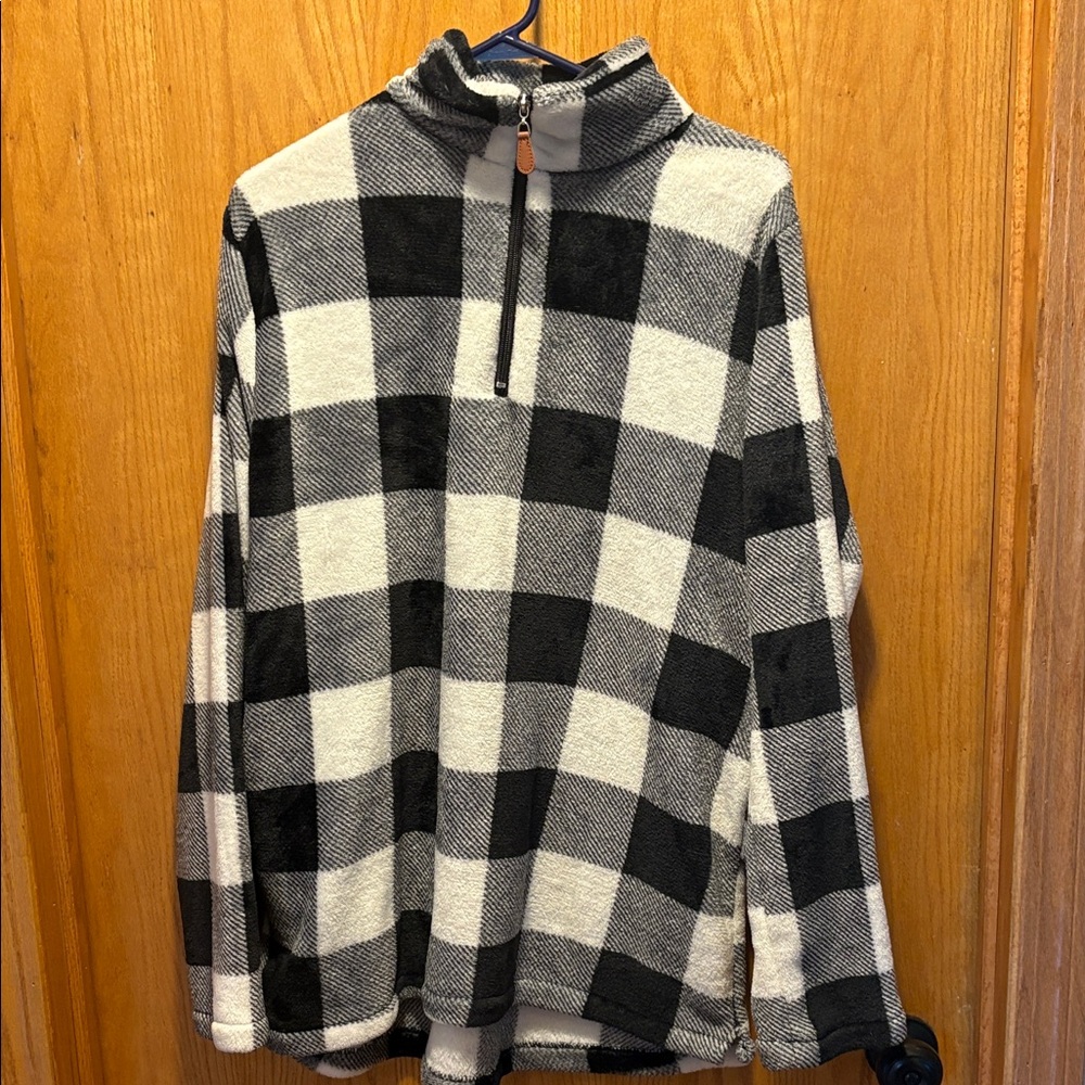 Plaid Black and White Women's Sweatshirt